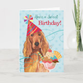 Sweet Birthday Irish Setter Kaart (Voorkant)