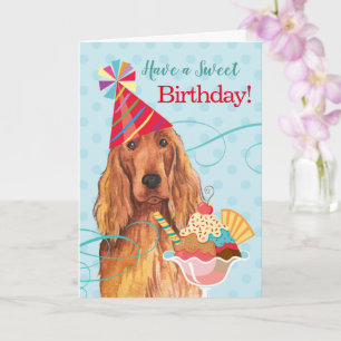 Sweet Birthday Irish Setter Kaart