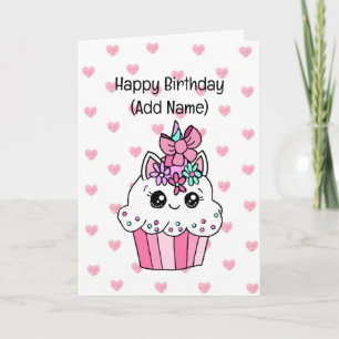 Sweet Birthday Kaart voor haar Unicorn Cupcake