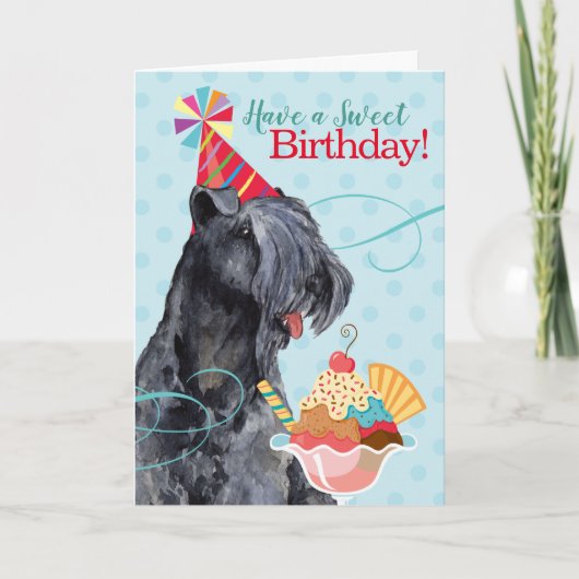 Sweet Birthday Kerry Blue Terrier Kaart (Voorkant)