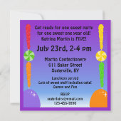 Sweet Birthday Party Invitation Kaart (Achterkant)