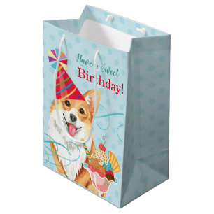 Sweet Birthday Pembroke Welsh Corgi Medium Cadeauzakje