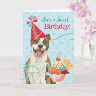 Sweet Birthday Pit Bull Terrier Kaart