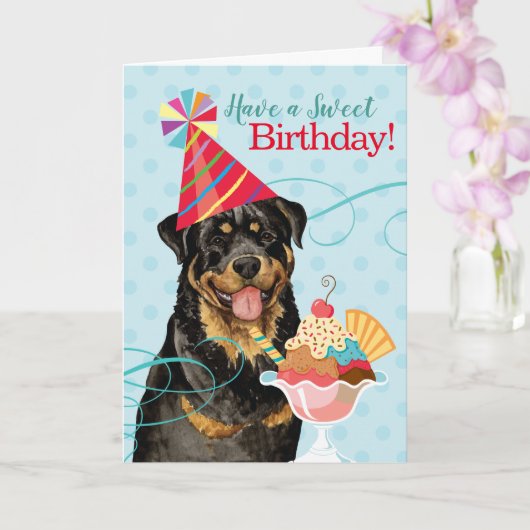 Sweet Birthday Rottweiler Kaart (Orchidee)