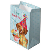 Sweet Birthday Vizsla Medium Cadeau sac (Dos Angle)