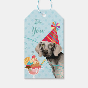 Sweet Birthday Weimaraner Gift Labels Cadeaulabel