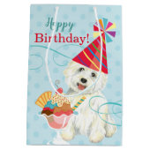 Sweet Birthday Westie Medium Cadeau Sac (Dos)