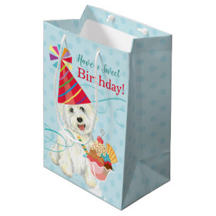 Sweet Birthday Westie Medium Gift Bag Medium Cadeauzakje