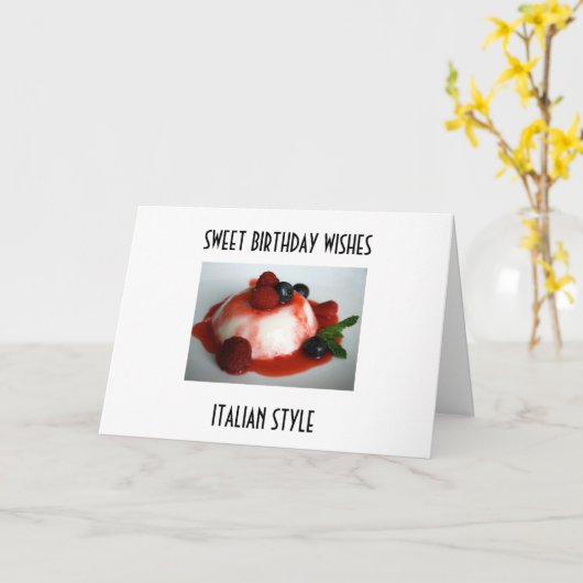 "SWEET BIRTHDAY WISHES, ITALIAANSE STIJL" KAART (Gele Bloem)