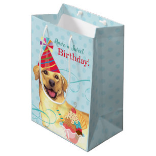 Sweet Birthday Yellow Lab Medium Cadeauzakje