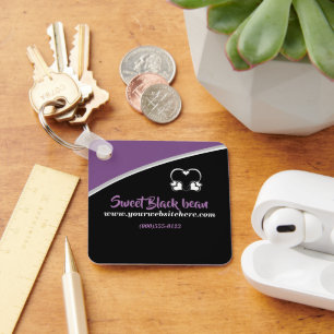 Sweet Black Bean Promotional Business Sleutelhange Sleutelhanger