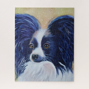 Sweet Black en White Papillon Puppy Legpuzzel