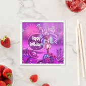 Sweet Black Fairy Birthday Servetten (Insitu)