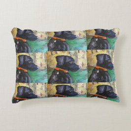 Sweet Black Lab schilderij op kussen