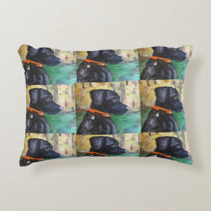 Sweet Black Lab schilderij op kussen