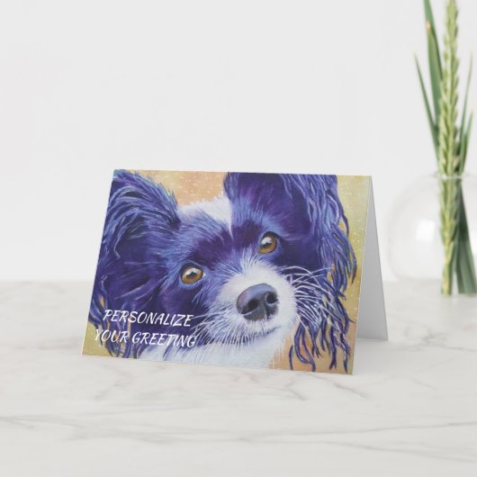 Sweet Black Papillon Puppy Kaart (Voorkant)