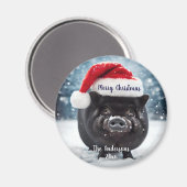 Sweet Black Piggy Kerstmis Magneet (Voorkant / Achterkant)