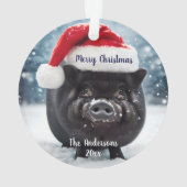 Sweet Black Piggy Kerstmis Ornament (achterkant)
