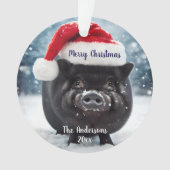 Sweet Black Piggy Kerstmis Ornament (voorkant)
