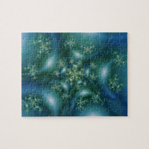 Sweet Blauwe en groene fractale kunst Legpuzzel