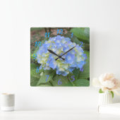 Sweet Bleek Blue Mophead Hydrangea Numeral Clock Vierkante Klok (Huis)