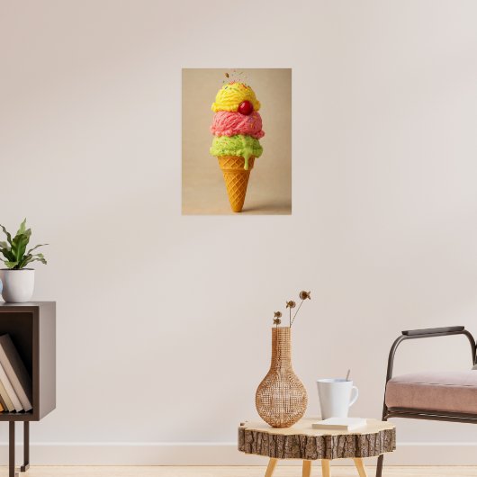 "Sweet Bliss" – Ice Cream Cone Art Print (Woonkamer 3)