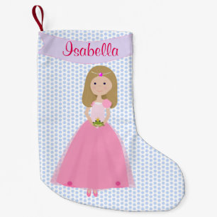Sweet Blonde Hair Princess Personalized Stocking Kleine Kerstsok