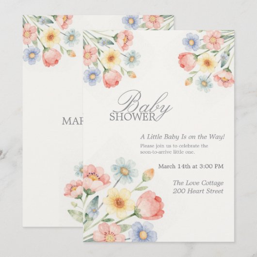 Sweet Bloom Invitation (Devant / Derrière)