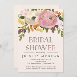 Sweet Blooms Bruids Douche Uitnodiging Kaart