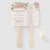 Sweet Blooms Wedding Program Fan Handwaaier (Voorkant en achterkant)