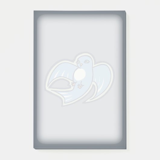 Sweet Blue and White Bird Ink Tekening Design Post-it® Notes (Voorkant)