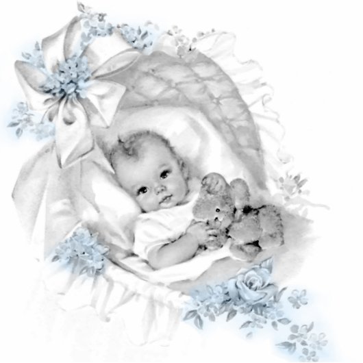 Sweet  Blue Baby Boy Shower Staand Fotobeeldje (Voorkant)