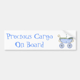 Sweet Blue Baby Carriage Baby Bumpersticker