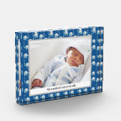 Sweet Blue Baby Elephants Patroonnaam Fotoblokken (Links)