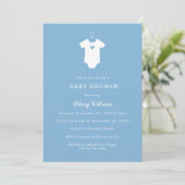 Sweet Blue Baby Shower Invitations (Debout devant)