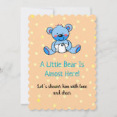 Sweet Blue Beer Baby shower Design Uitnodigen Save The Date (Voorkant)