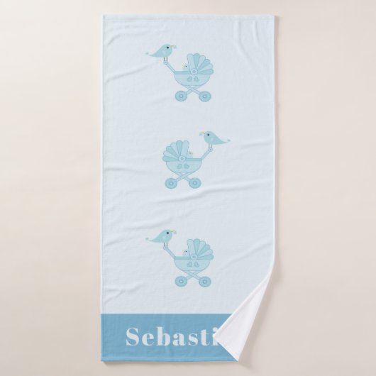 Sweet Blue Bird Carriage Bébé Nourriture Bain (Serviette de bain)