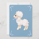 Sweet Blue Boy Lamb Baby shower Invitation (Dos)