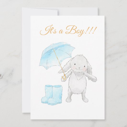 *~* Sweet Blue Bunny Baby shower Invitation (Devant)