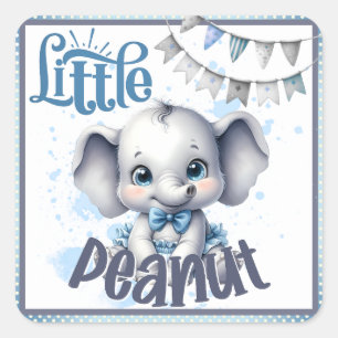 Sweet Blue Elephant - Little Peanut Vierkante Sticker