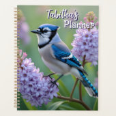 Sweet Blue Jay op Lilacs gepersonaliseerd Planner (Voorkant)