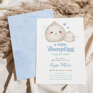 Sweet Blue Little Dumpling Baby shower Kaart