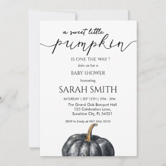 Sweet blue Little Pumpkin Baby shower Kaart
