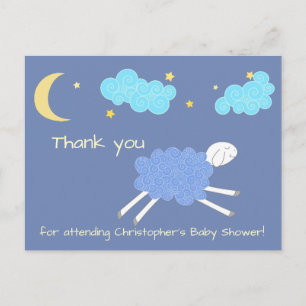 Sweet Blue Lullaby Dank je Baby shower Briefkaart