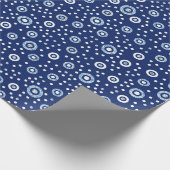 Sweet Blue Ocean Circles Pattern Baby shower Cadeaupapier (Hoek)