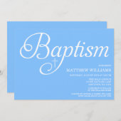 Sweet Blue Script Baptisme Kaart (Voorkant / Achterkant)