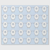 Sweet Blue Sheep Baby shower Cadeaupapier (Vlak)