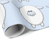 Sweet Blue Sheep Baby shower Cadeaupapier (Rol Hoek)