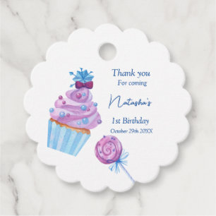 Sweet blue snoep verjaardag bedankjes labels