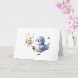 Sweet Bluebird met Daisy Bouquet All-Occasion Kaart